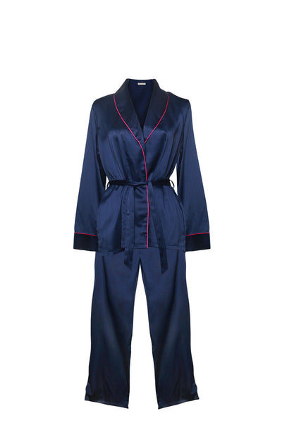Joyce Navy Blue Pajama Set-Malaya Intimates-Small/Medium-Malaya