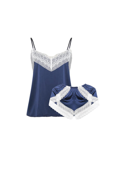 Rachelle Navy Blue Cami and Shorts Set-Malaya Intimates-Small-Malaya