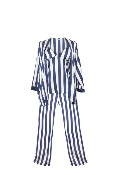 Trish Stripes 3-Piece Pajama Set-Malaya Intimates-Small/Medium-Malaya